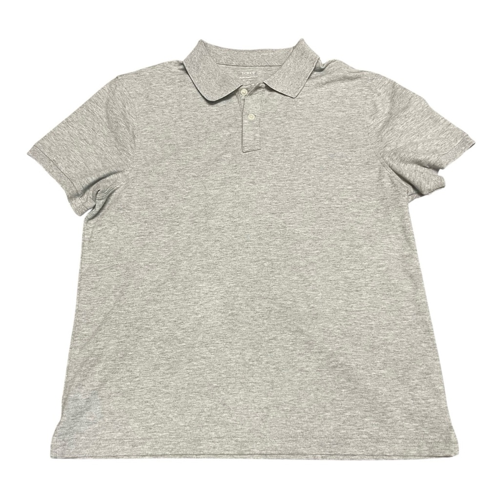 J.Crew Men's Heather Gray Untucked Fit Flex Pique Polo Shirt | Size Large